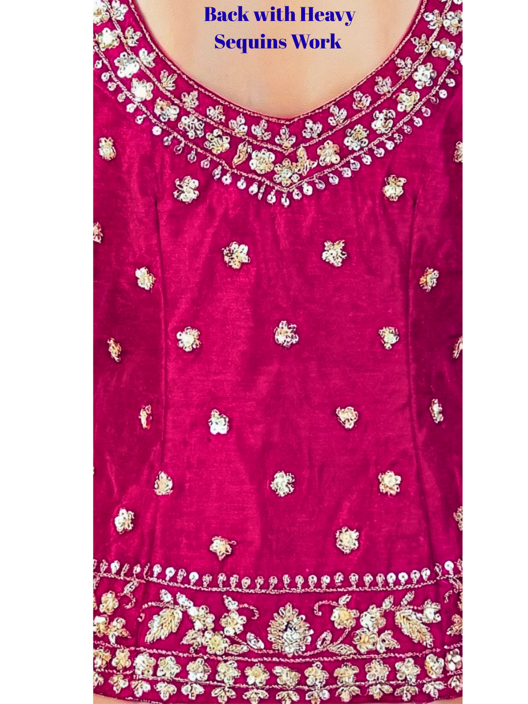 Magenta Party Wear Embellished Organza Top & Palazzo Suit