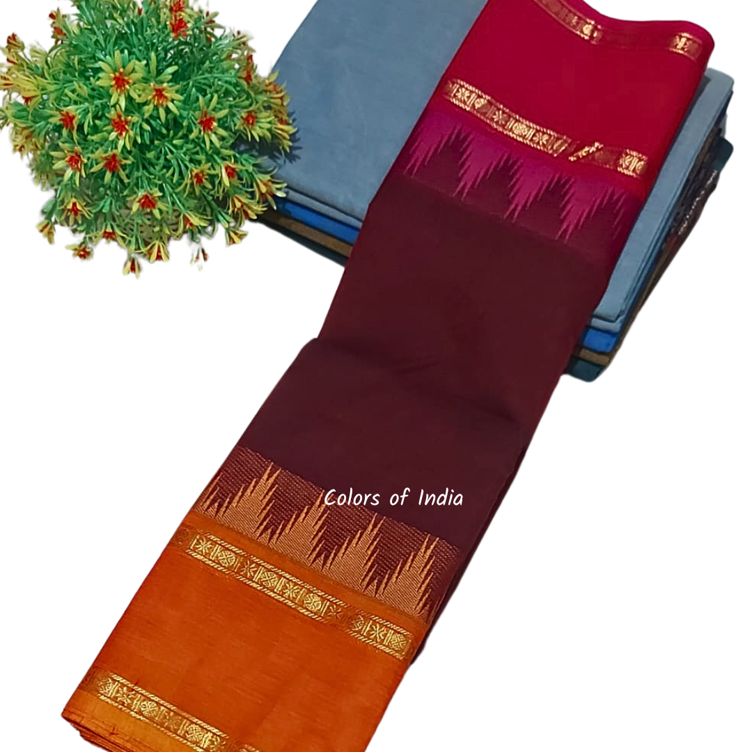 Elegant Kanchi Cotton Sarees for Women | Ganga Jamuna Borders | Summer-Ready Saree with Blouse