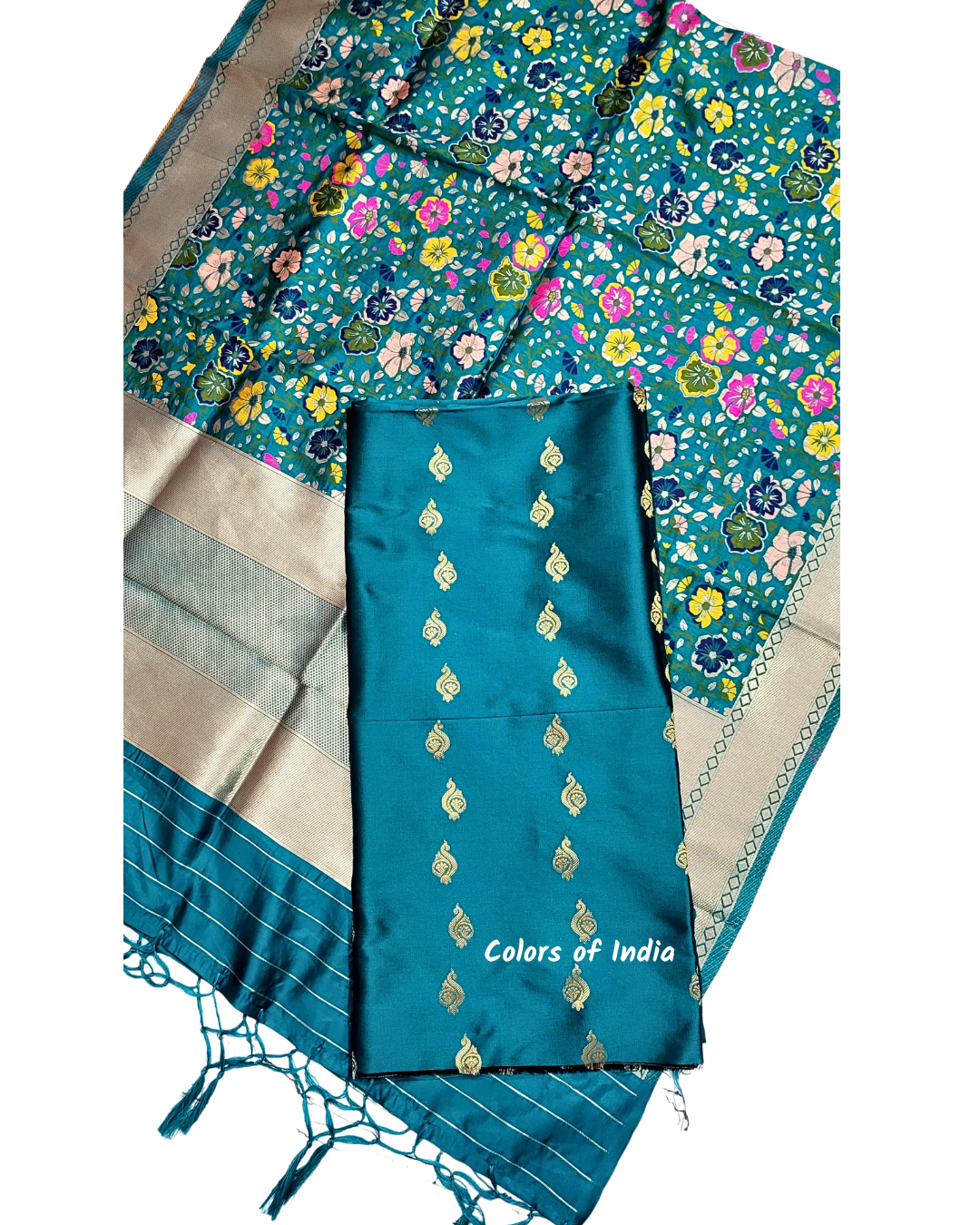 Banarasi Silk Salwar Suit for Women – Party Wear Unstitched Indian Ethnic Clothing – Wedding & Festive Outfit