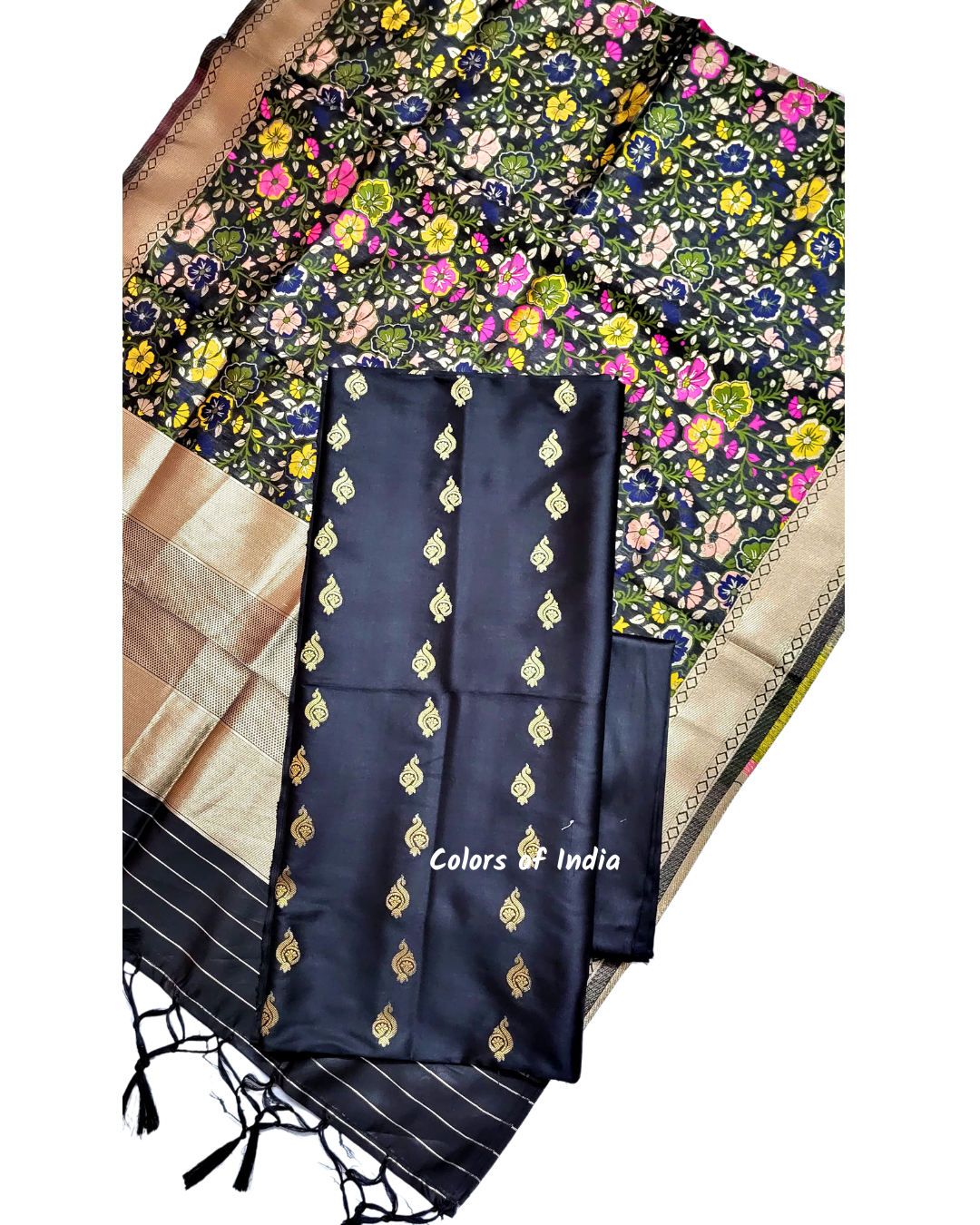Banarasi Silk Salwar Suit for Women – Party Wear Unstitched Indian Ethnic Clothing – Wedding & Festive Outfit