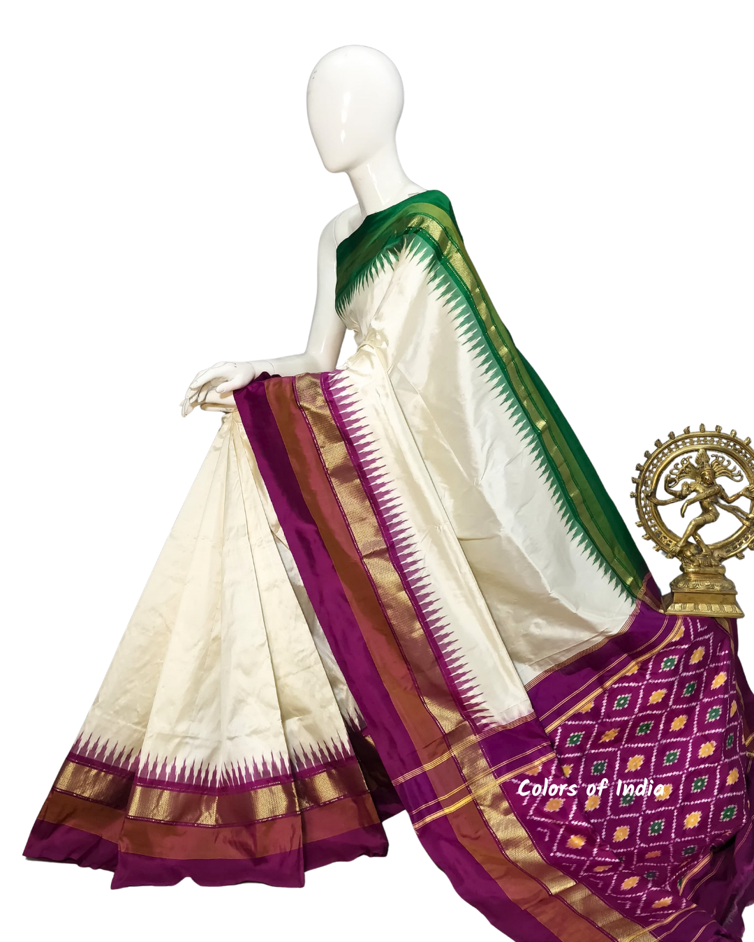 100% Pure Ikat Silk Saree | Traditional Handloom Saree for Weddings & Celebrations