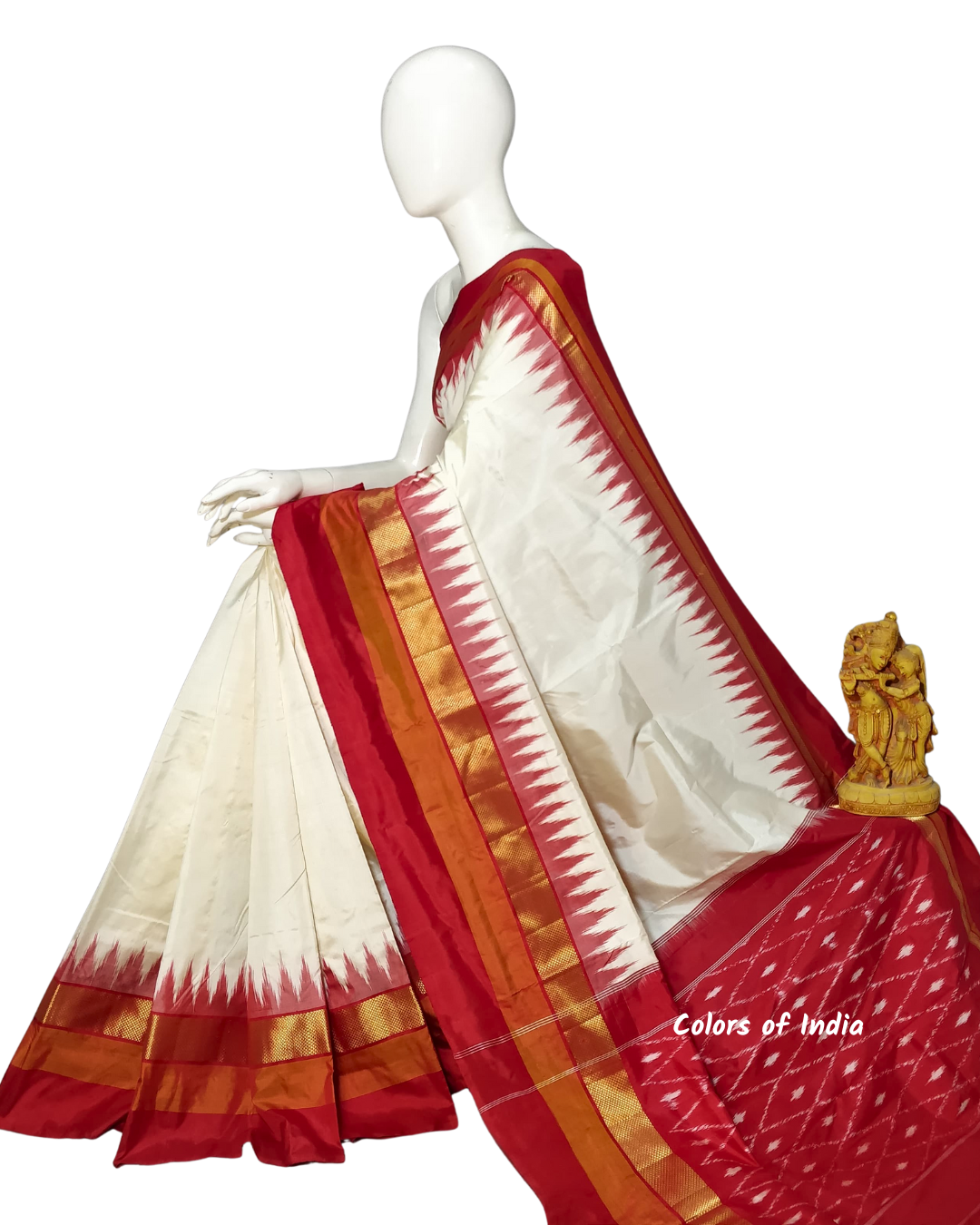 100% Pure Ikat Silk Saree | Traditional Handloom Saree for Weddings & Celebrations