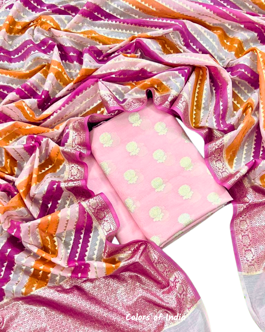 Banarasi Chanderi Cotton Dress Material | Soft, Breezy & Stylish for Summer