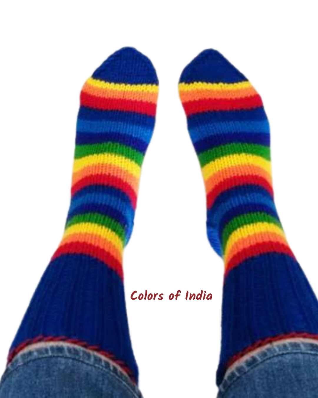Ladies Handknitted Multicolor Woollen Socks