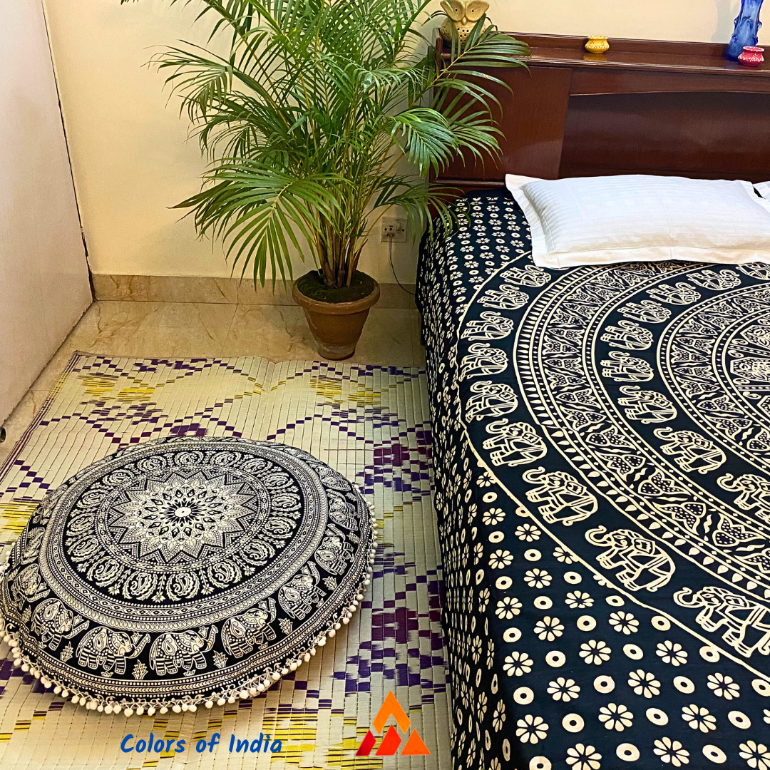 Black / White Queen Size Cotton Bedsheet , FREE DELIVERY