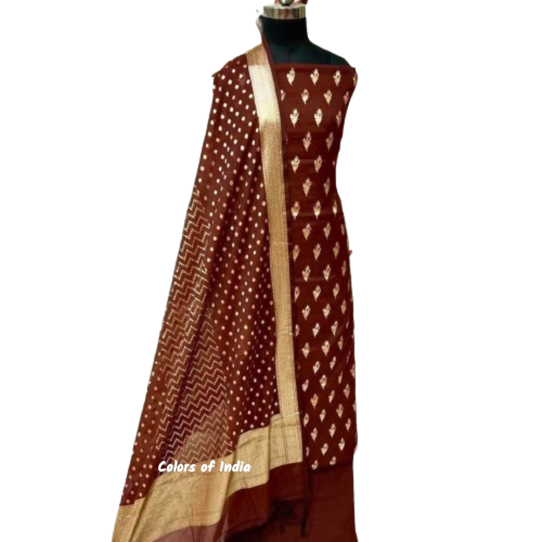 Banarasi Chanderi Cotton Unstitched Suits