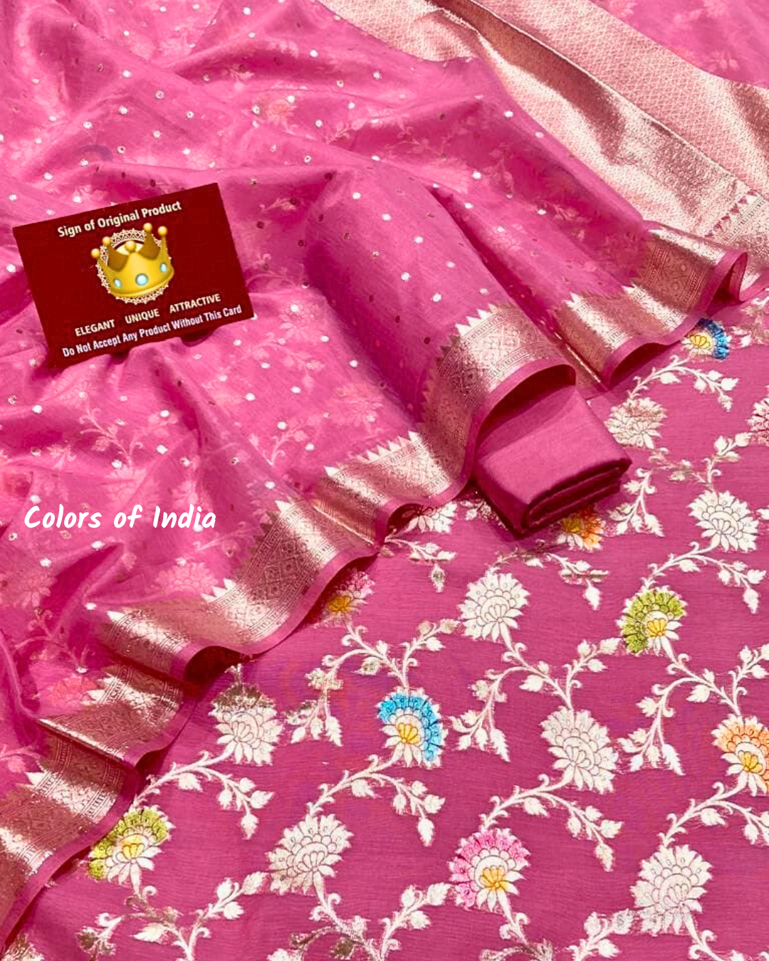 Summer party wear chanderi cotton dress material