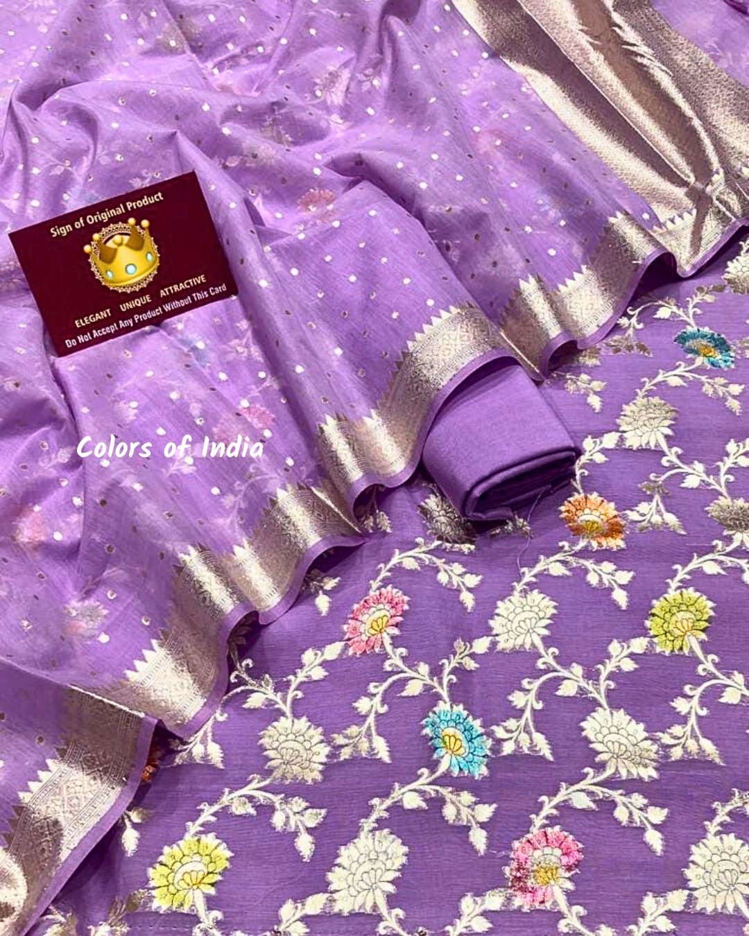 Summer party wear chanderi cotton dress material