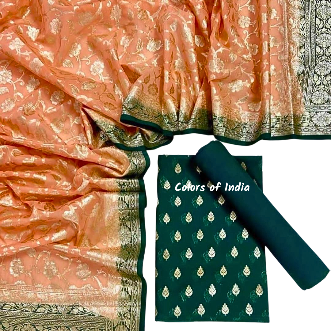 Banarasi Chanderi Cotton Unstitched Suits