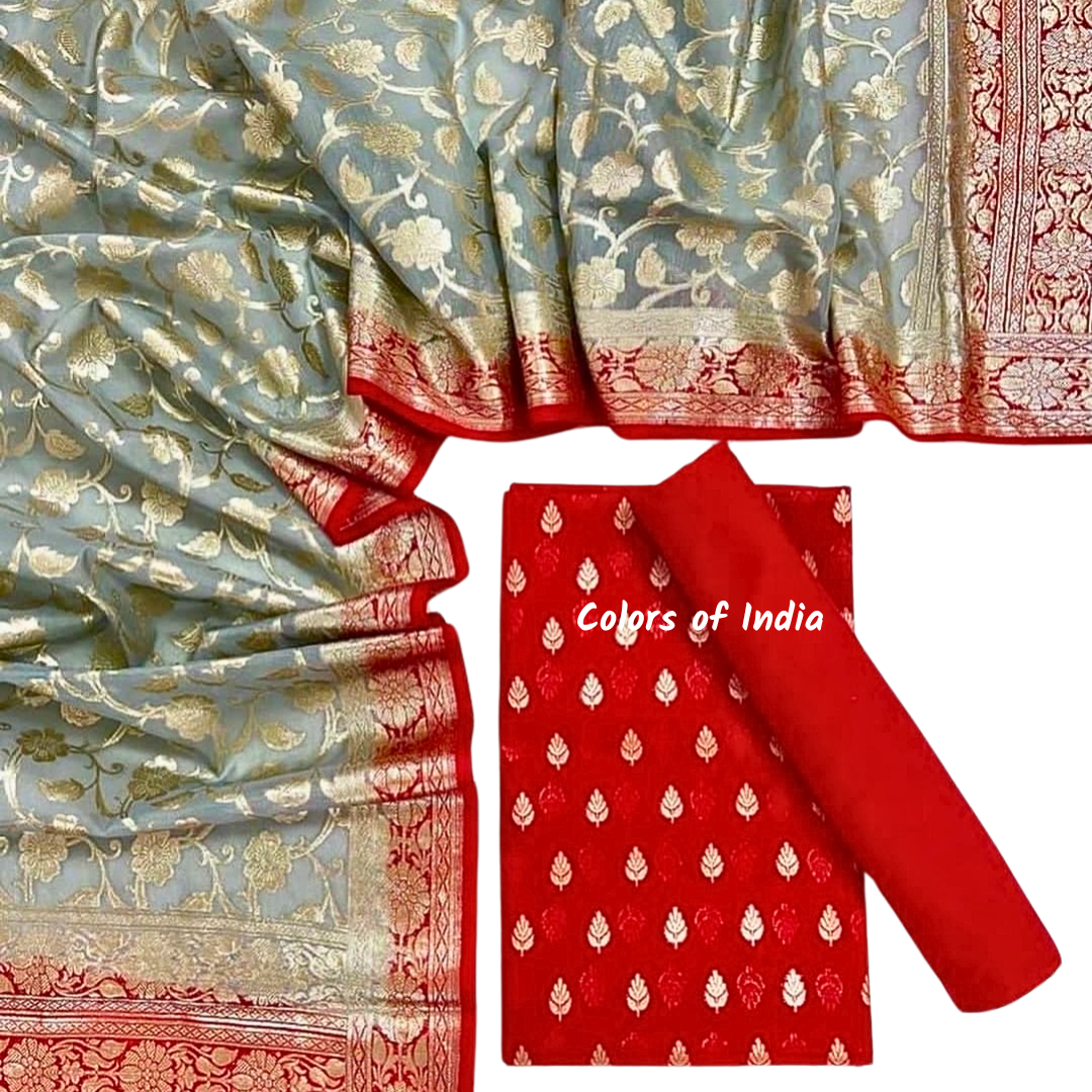 Banarasi Chanderi Cotton Unstitched Suits