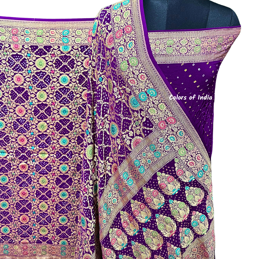 Gorgeous Handwoven Banarasi Saree in Khaddi Georgette