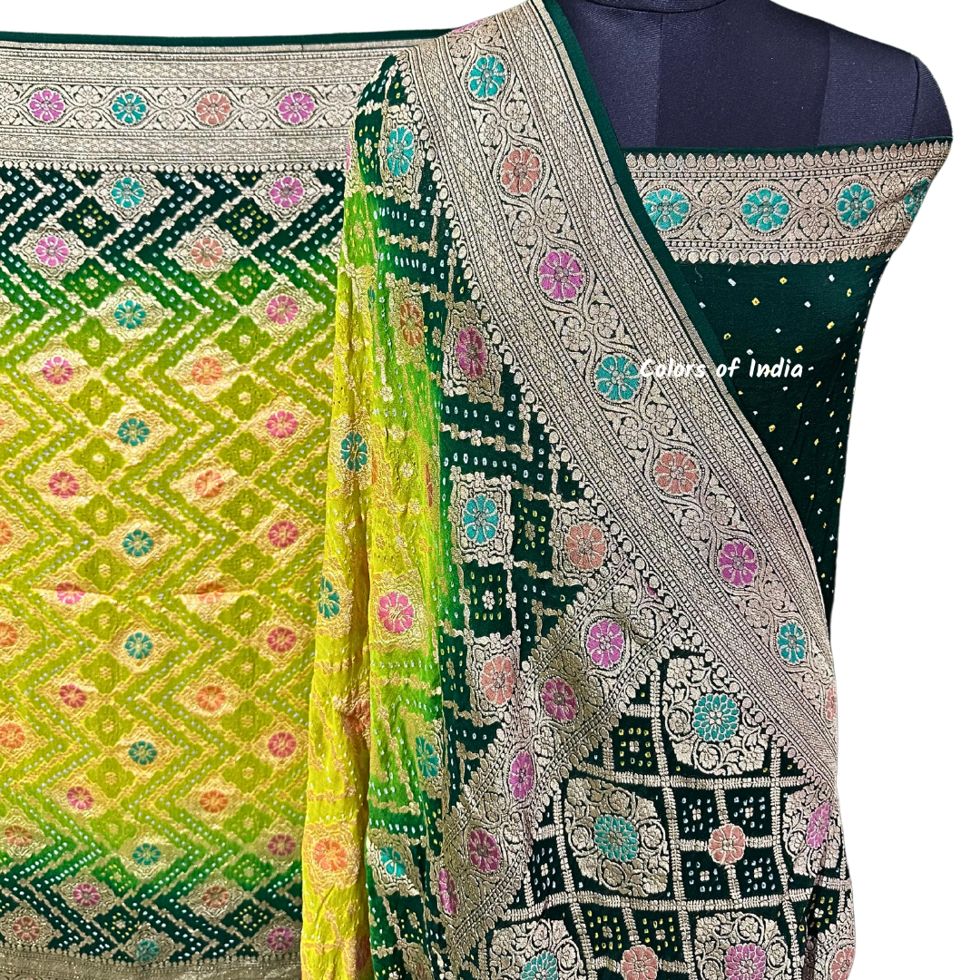 Gorgeous Handwoven Banarasi Saree in Khaddi Georgette