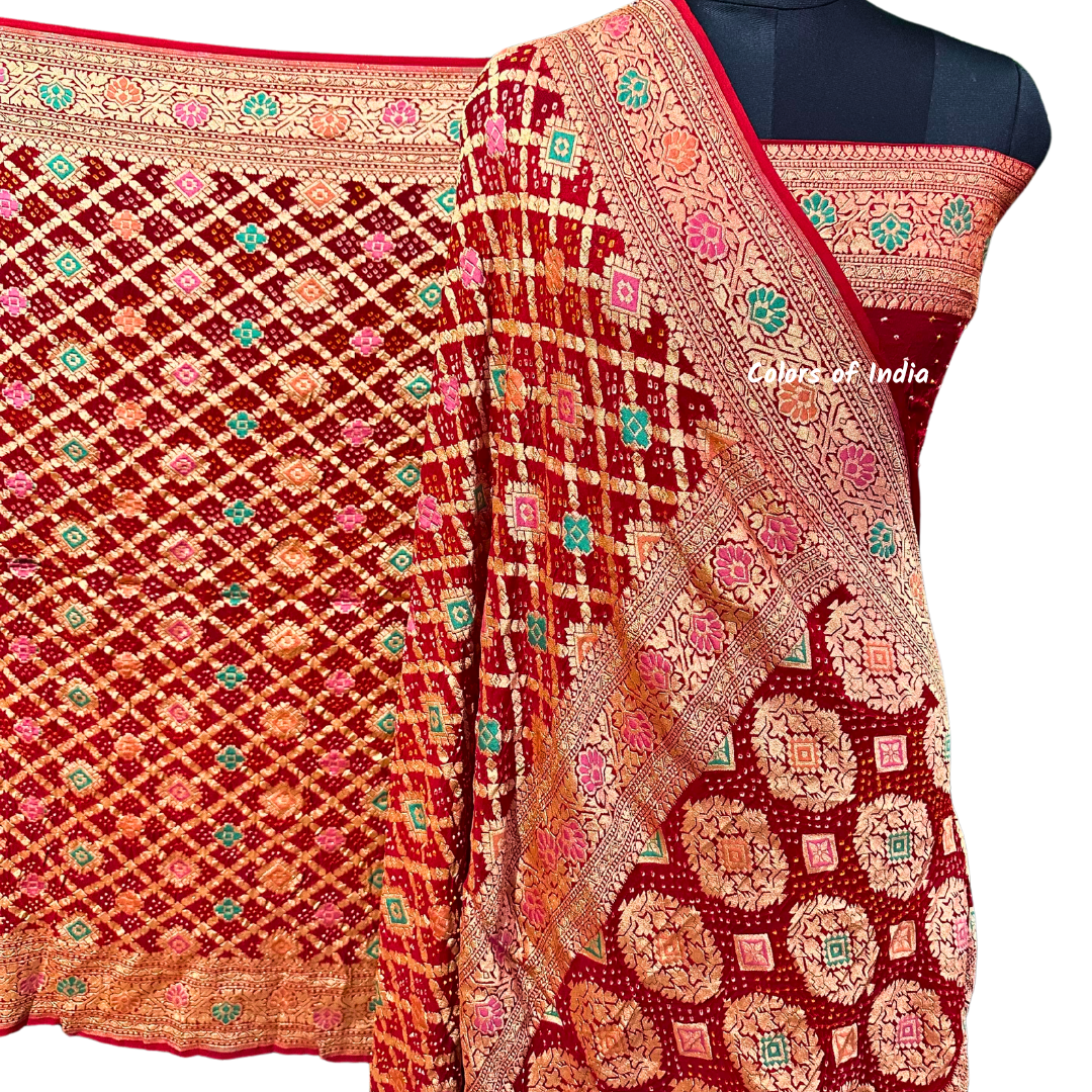 Gorgeous Handwoven Banarasi Saree in Khaddi Georgette