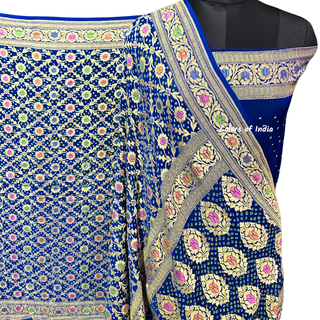 Gorgeous Handwoven Banarasi Saree in Khaddi Georgette