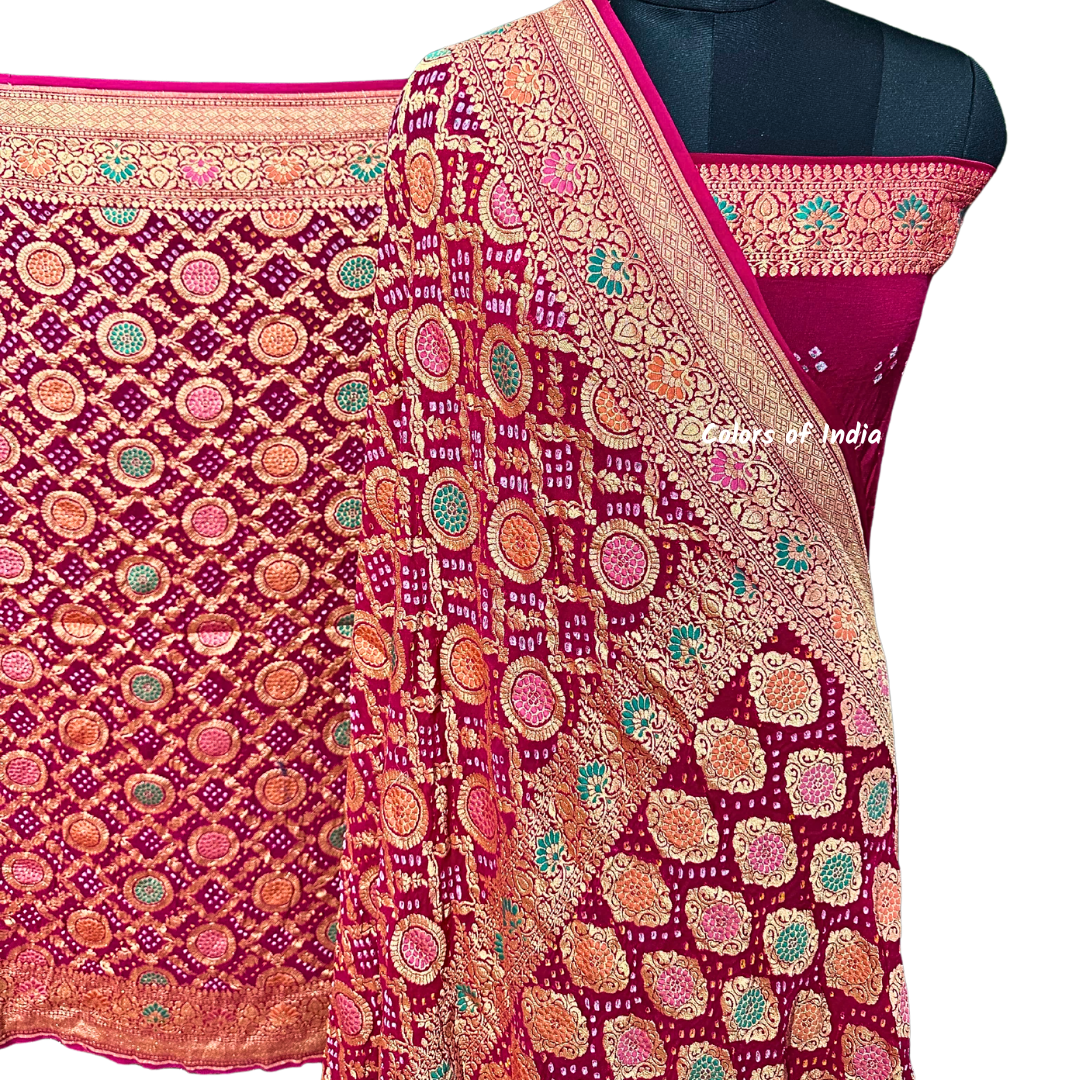 Gorgeous Handwoven Banarasi Saree in Khaddi Georgette