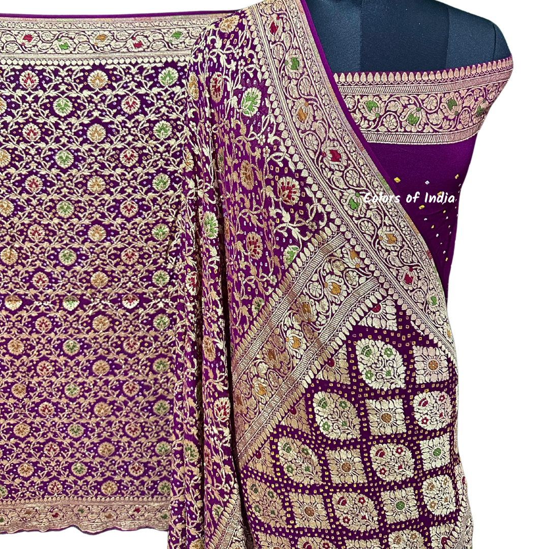 Gorgeous Handwoven Banarasi Saree in Khaddi Georgette
