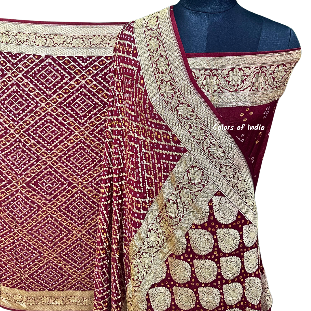 Gorgeous Handwoven Banarasi Saree in Khaddi Georgette