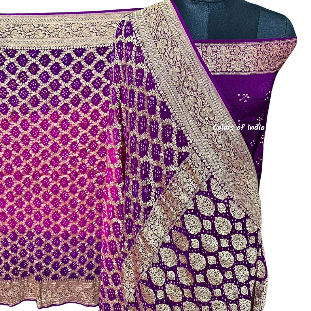 Gorgeous Handwoven Banarasi Saree in Khaddi Georgette