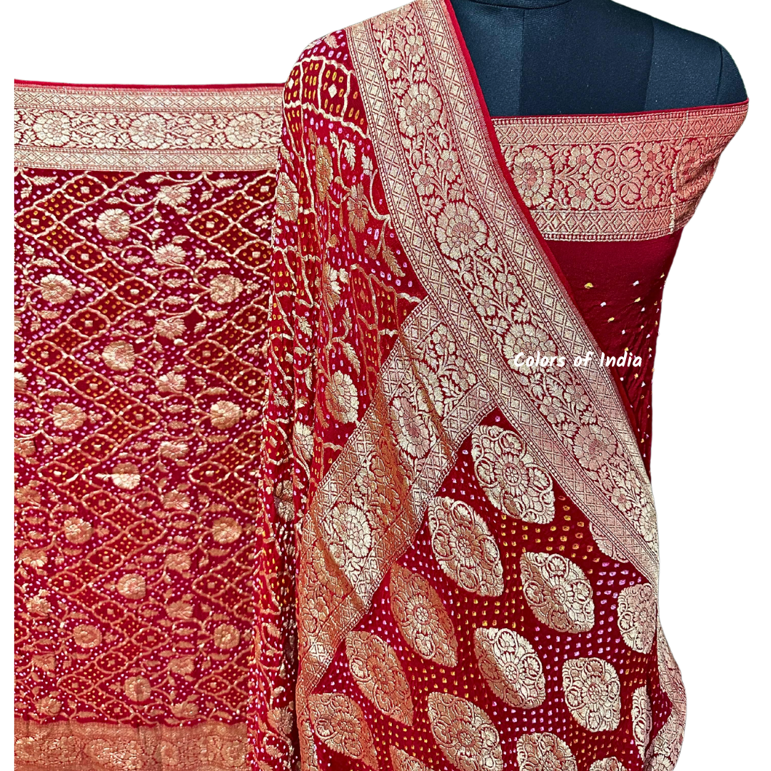 Gorgeous Handwoven Banarasi Saree in Khaddi Georgette