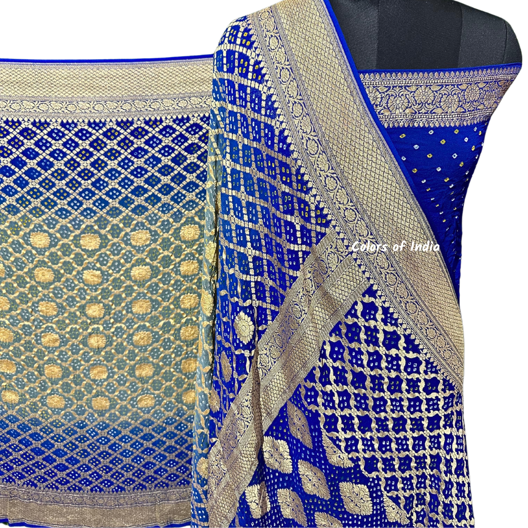 Gorgeous Handwoven Banarasi Saree in Khaddi Georgette