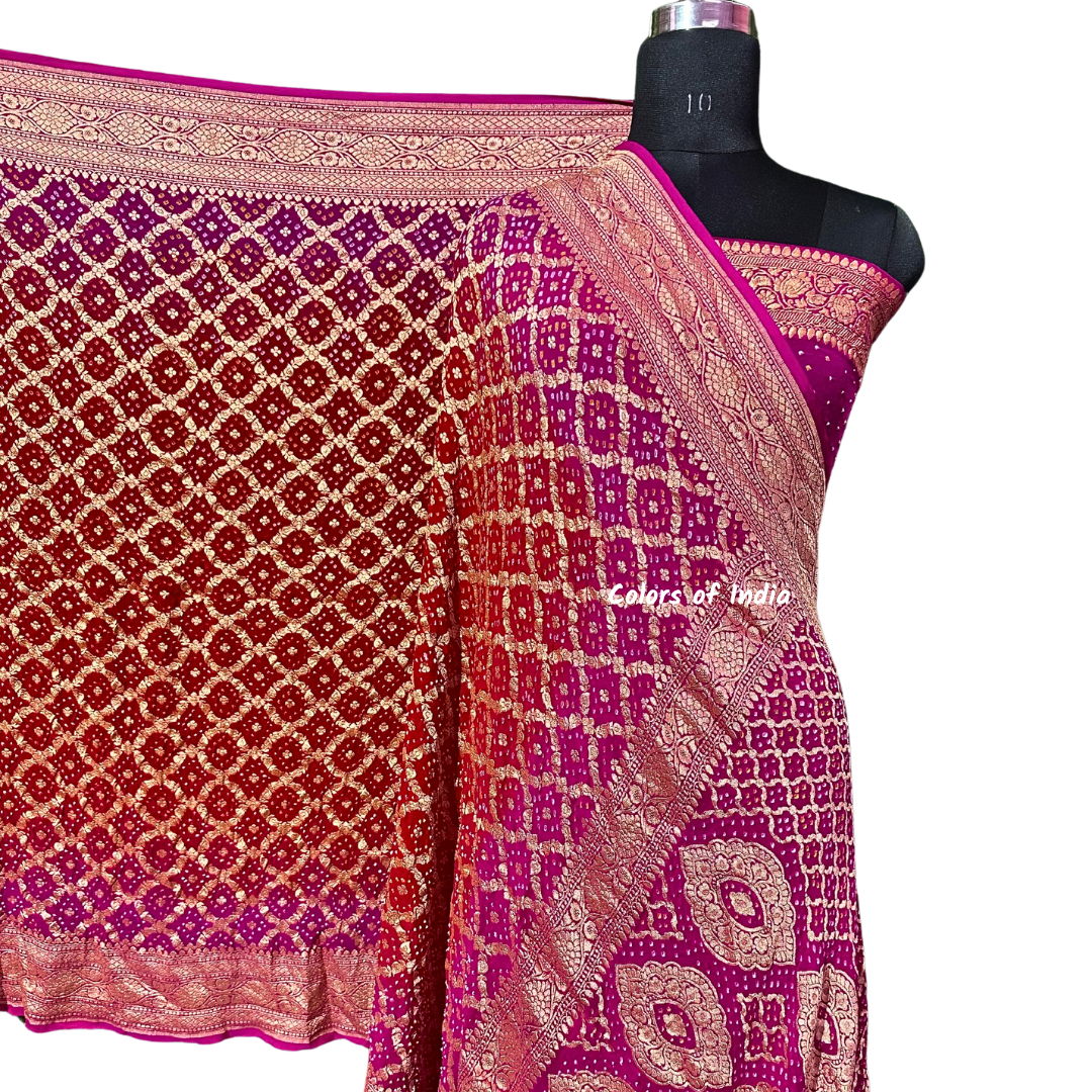 Gorgeous Handwoven Banarasi Saree in Khaddi Georgette