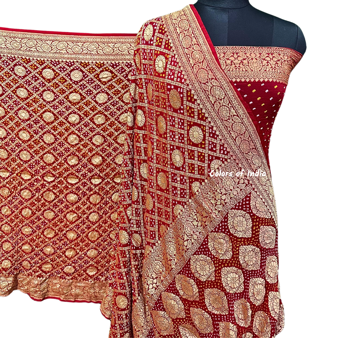 Gorgeous Handwoven Banarasi Saree in Khaddi Georgette