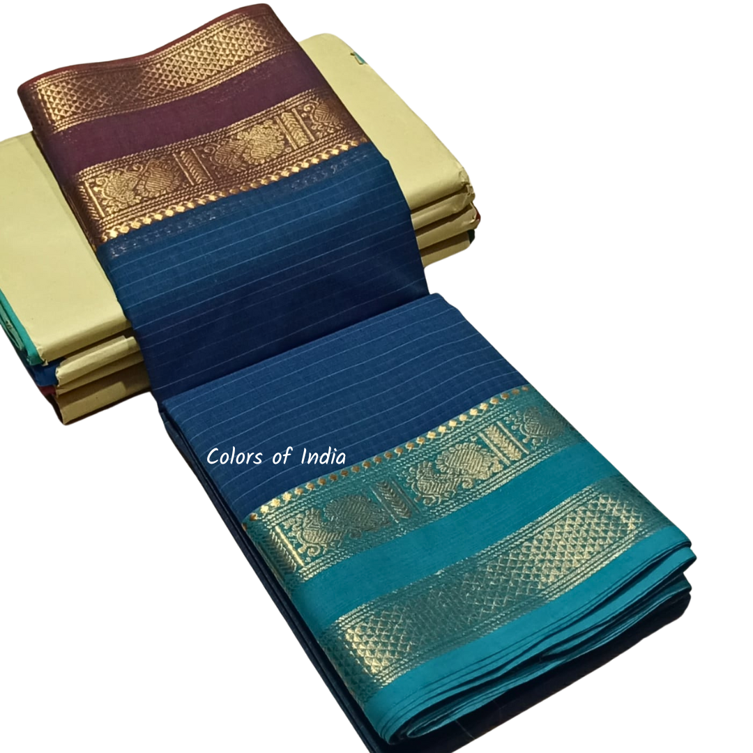 Elegant Kanchi Cotton Sarees for Women | Ganga Jamuna Borders | Summer-Ready Saree with Blouse