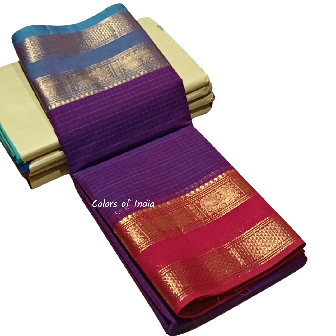 Elegant Kanchi Cotton Sarees for Women | Ganga Jamuna Borders | Summer-Ready Saree with Blouse