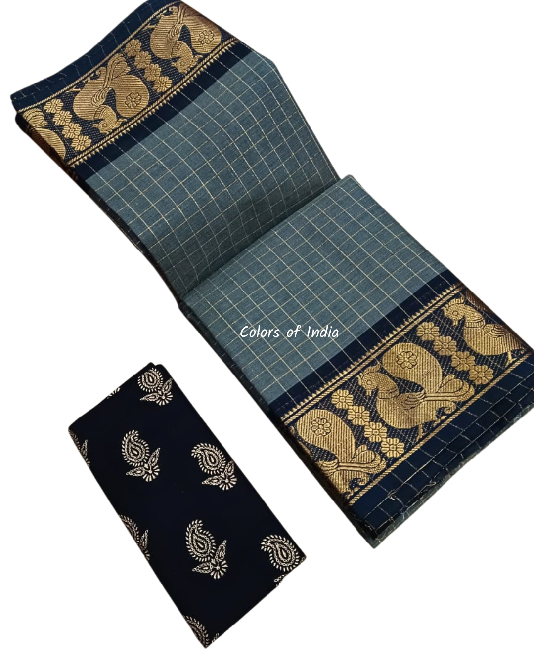 Sungudi cotton saree with blouse , Sarees with border , Sarees Cotton