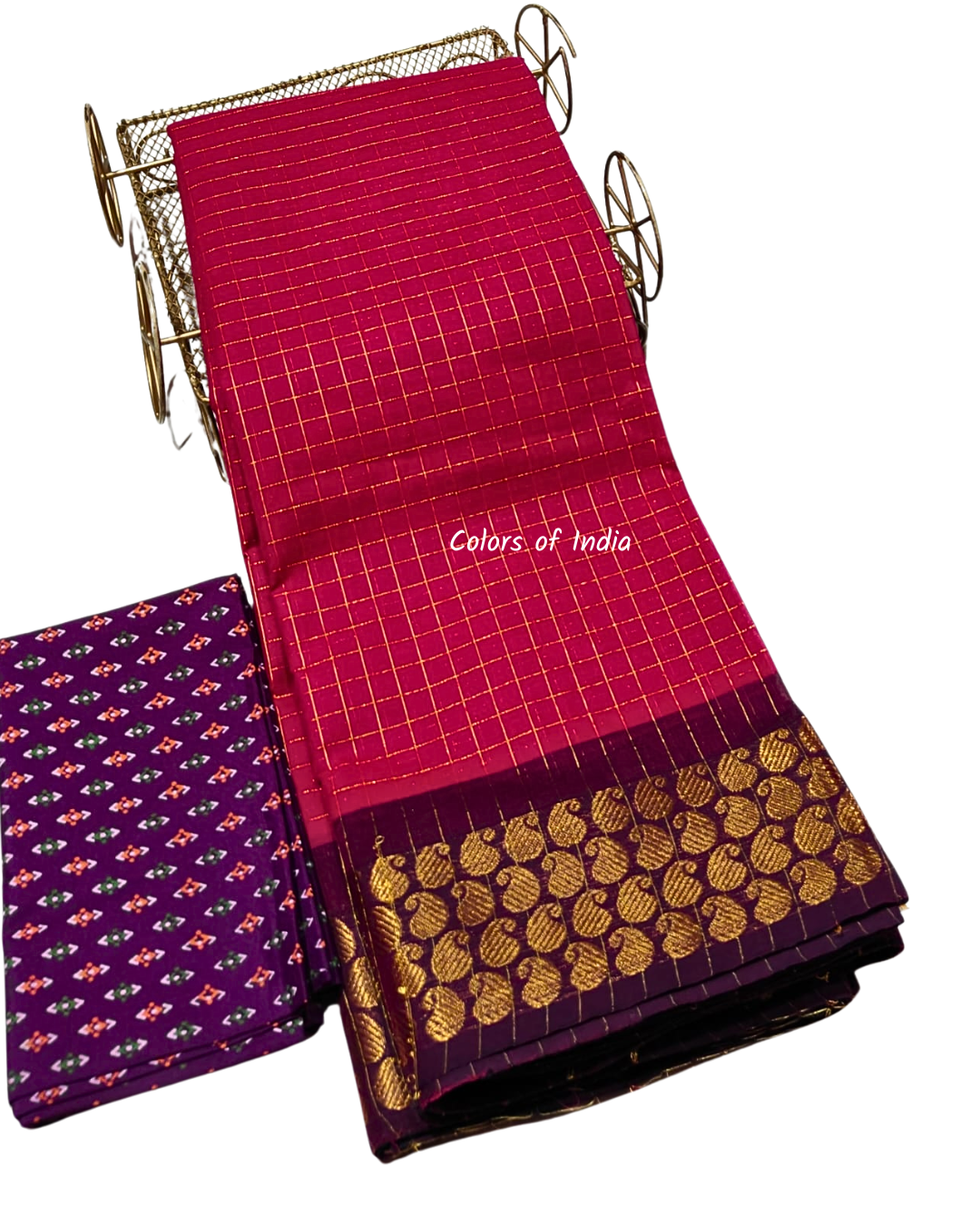 Sungudi cotton saree with blouse , Sarees with border , Sarees Cotton