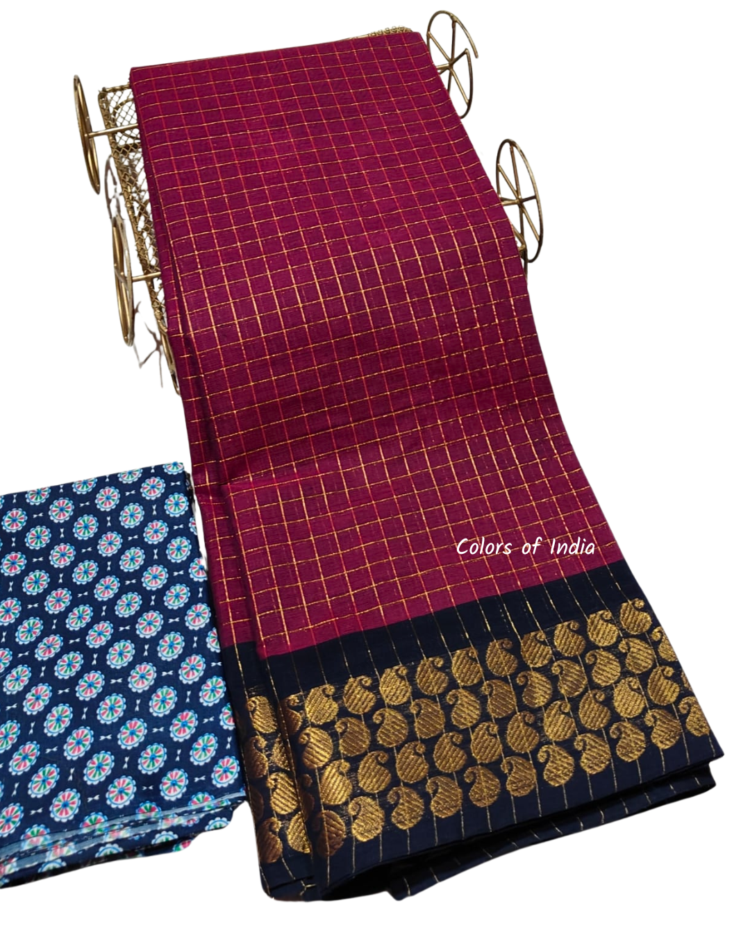 Sungudi cotton saree with blouse , Sarees with border , Sarees Cotton