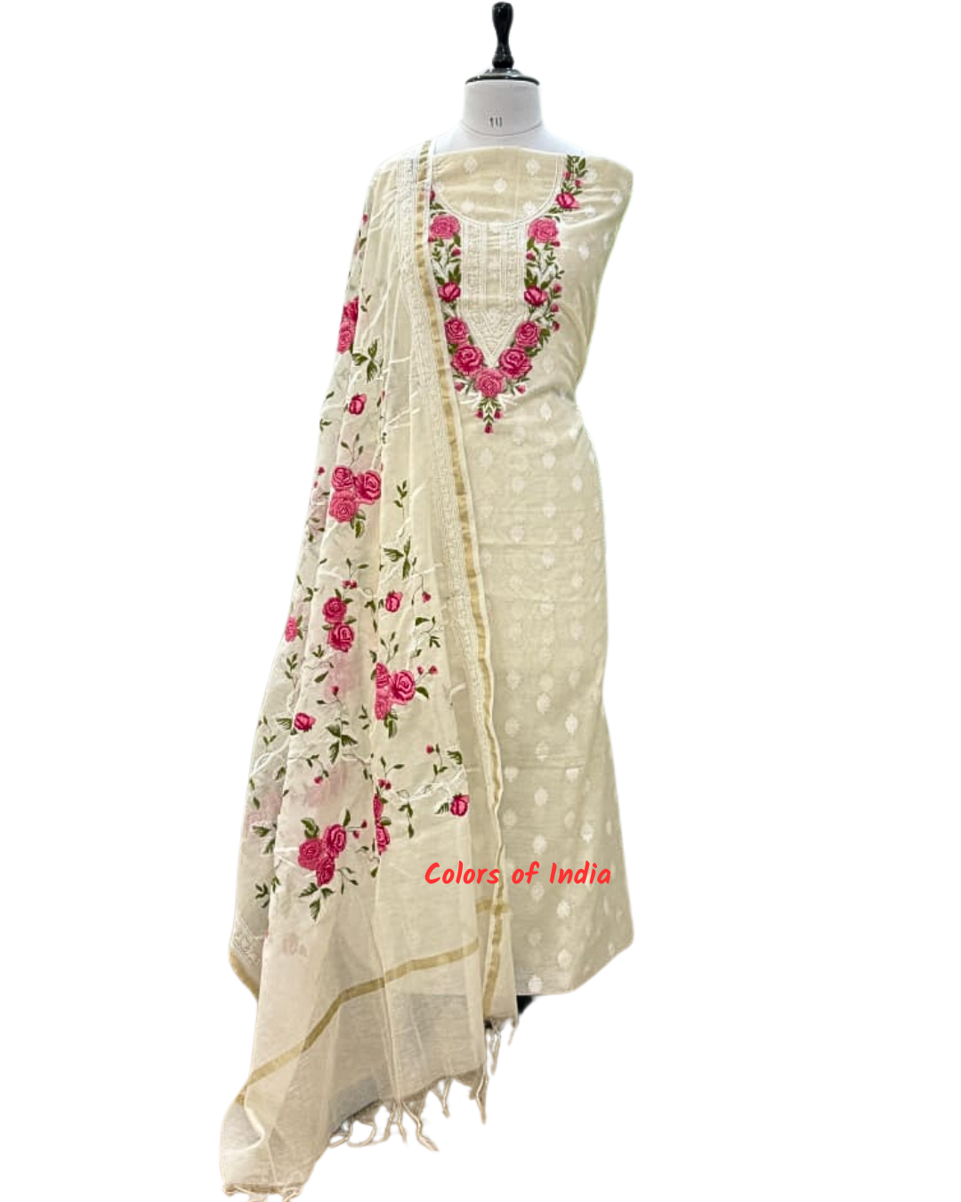 Banarasi Chanderi Cotton Unstitched Suits
