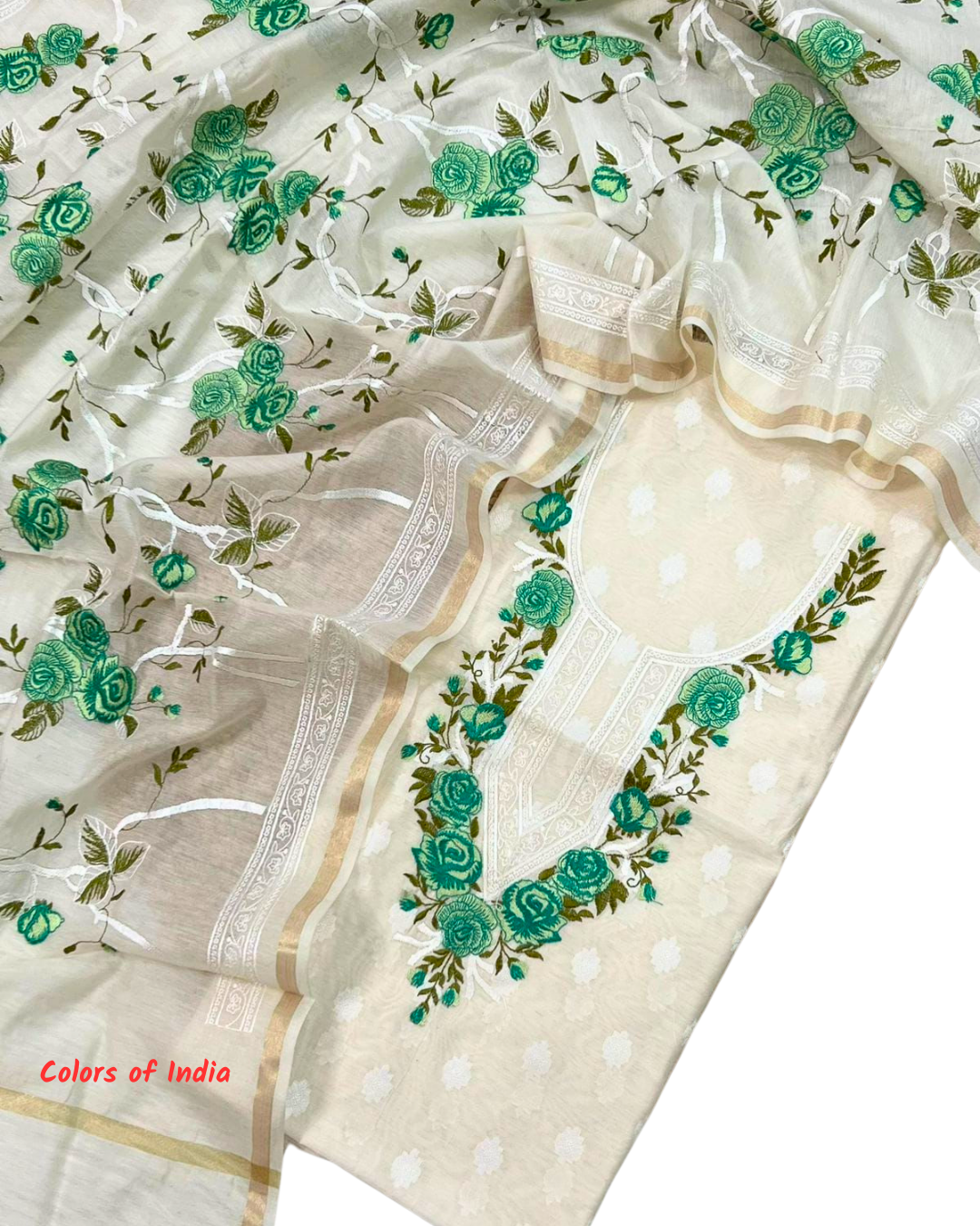Banarasi Chanderi Cotton Unstitched Suits