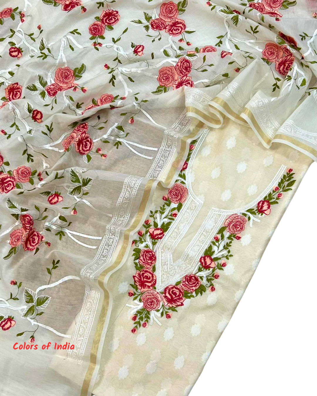 Banarasi Chanderi Cotton Unstitched Suits