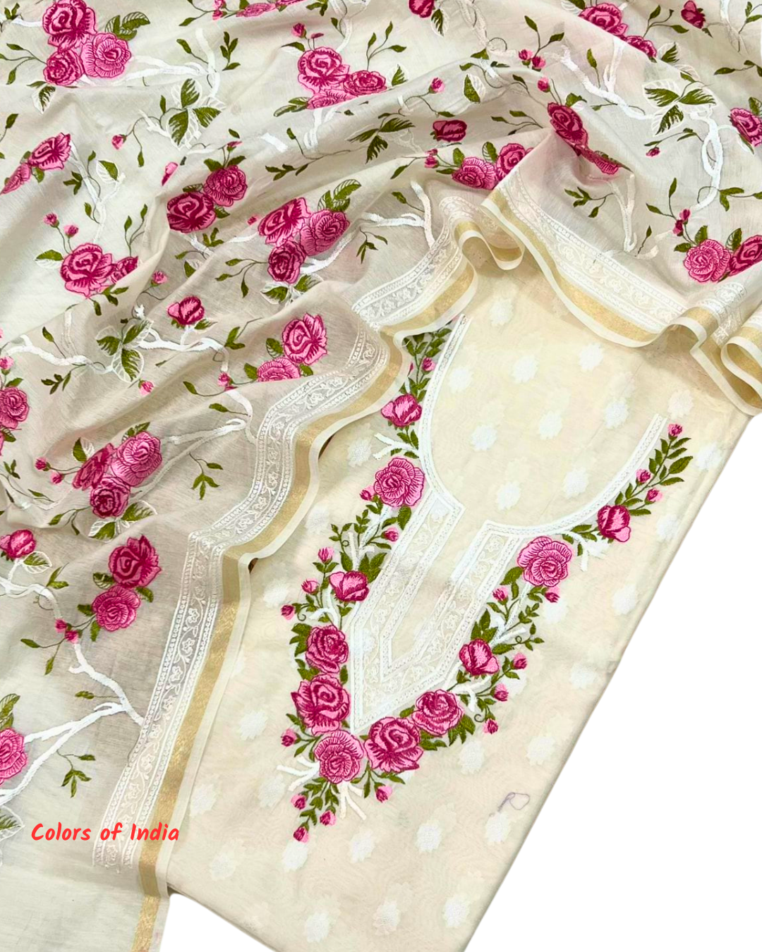 Banarasi Chanderi Cotton Unstitched Suits