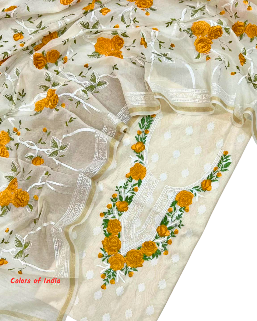Banarasi Chanderi Cotton Unstitched Suits