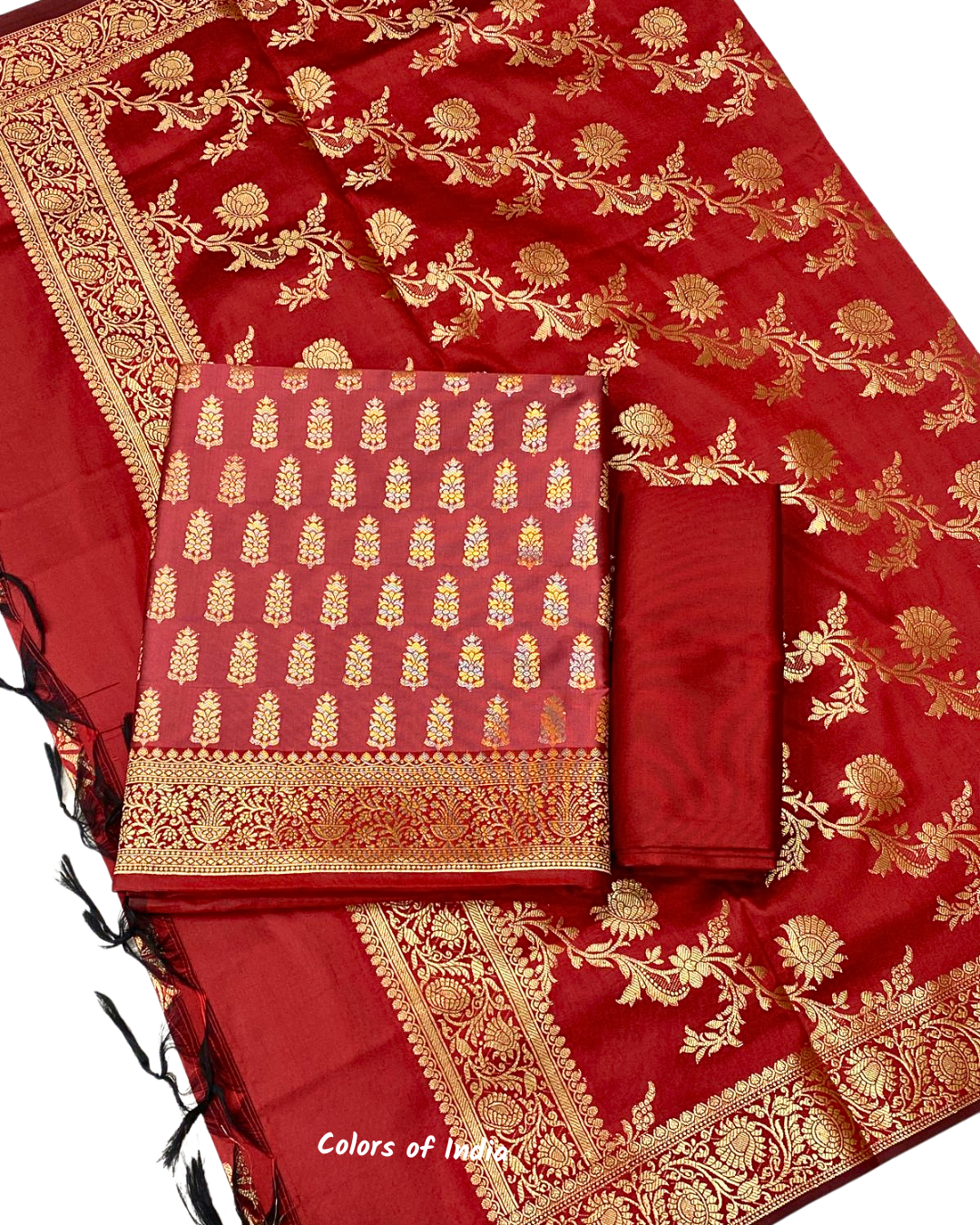 Elegant Wedding Salwar Suit with Bridal Dupatta | Unstitched Suit for Brides & Festive Celebrations