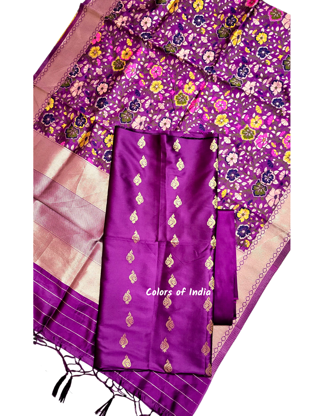 Banarasi Silk Salwar Suit for Women – Party Wear Unstitched Indian Ethnic Clothing – Wedding & Festive Outfit