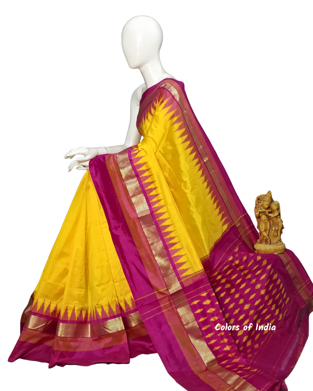 100% Pure Ikat Silk Saree | Traditional Handloom Saree for Weddings & Celebrations