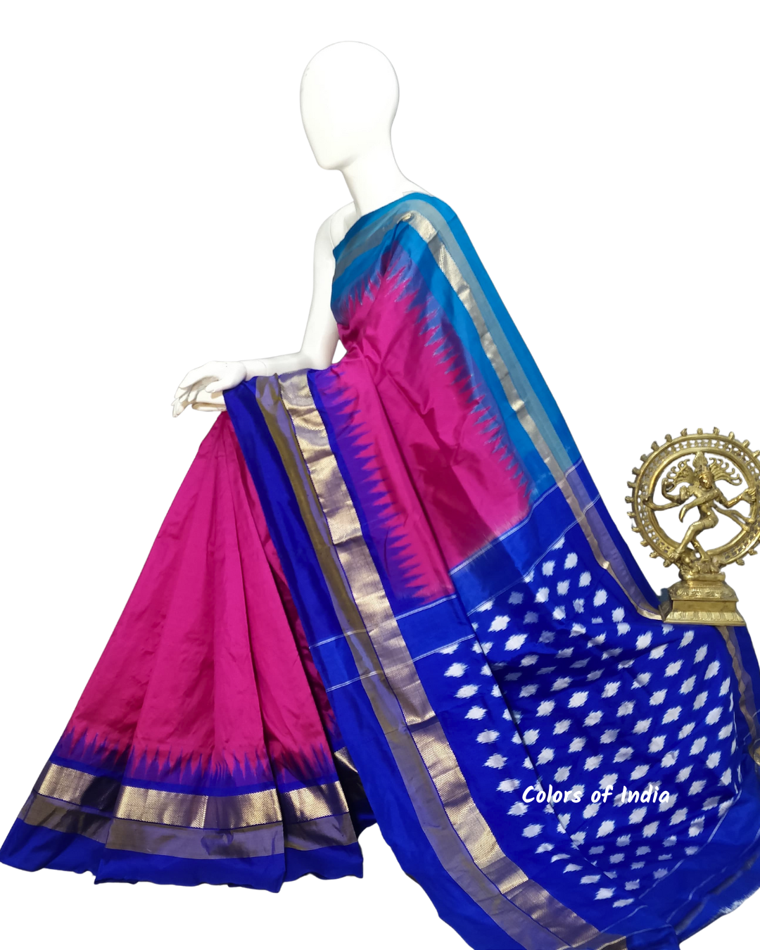 100% Pure Ikat Silk Saree | Traditional Handloom Saree for Weddings & Celebrations