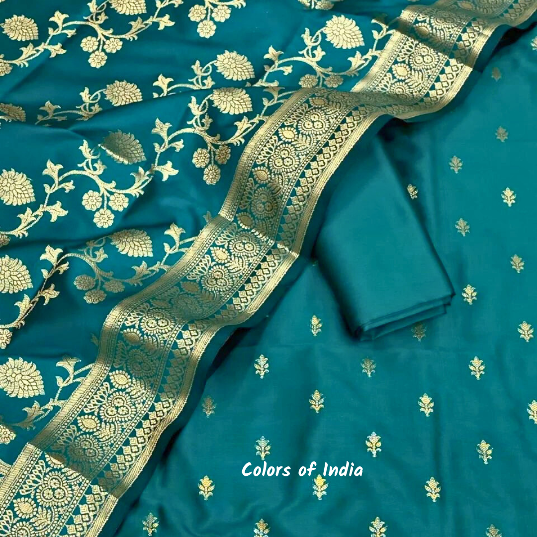 Silk salwar suit , unstitched set for women