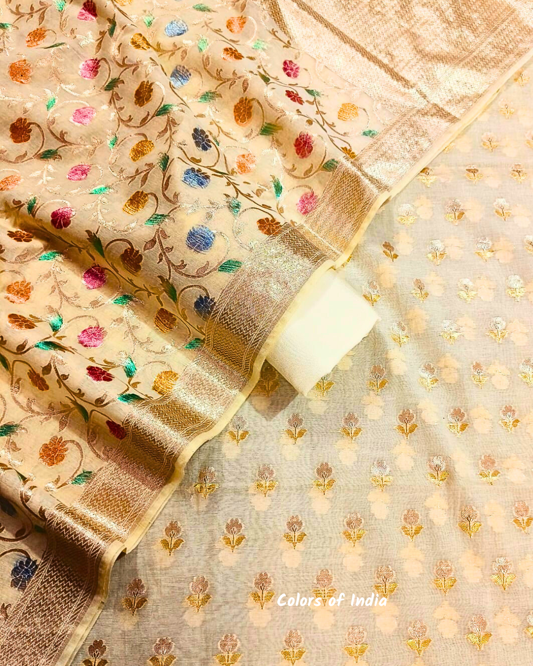 Summer party wear chanderi cotton dress material