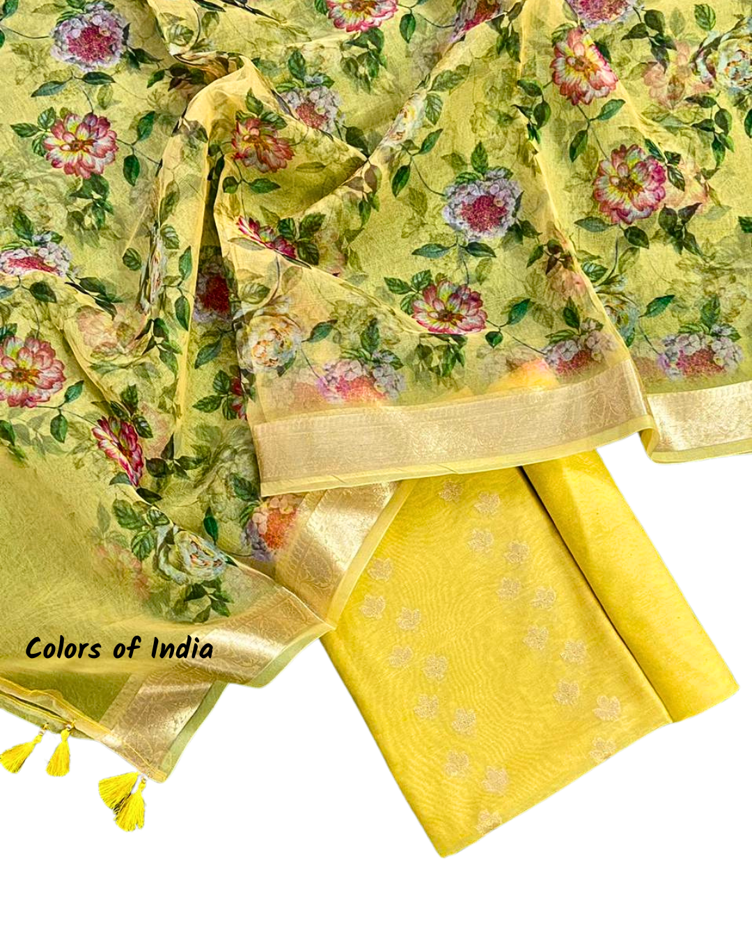 Chanderi Cotton Unstitched Salwar Suit | Party Wear Salwar Suit