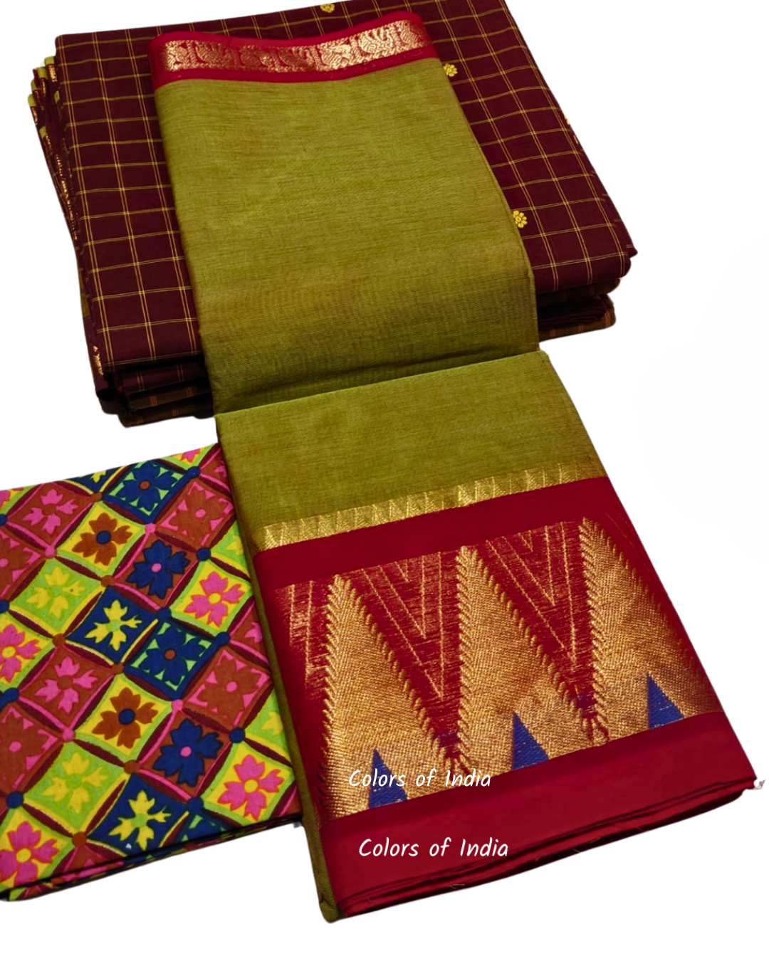 Saree with Big Border – Party Wear Kanchi Cotton Saree with Blouse