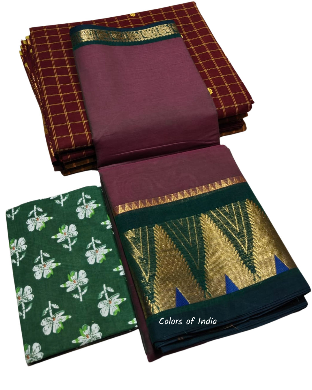 Saree with Big Border – Party Wear Kanchi Cotton Saree with Blouse