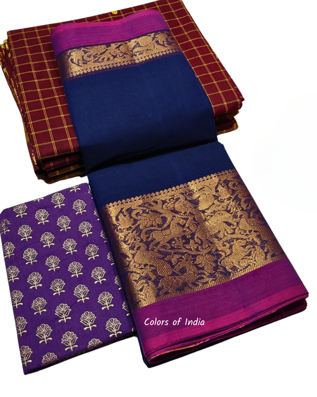 Saree with Big Border – Party Wear Kanchi Cotton Saree with Blouse