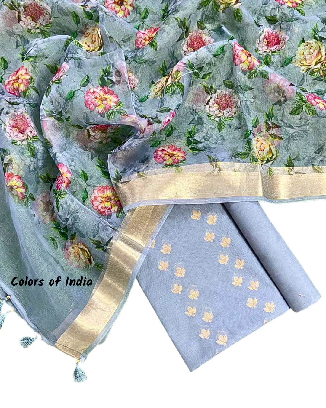 Chanderi Cotton Unstitched Salwar Suit | Party Wear Salwar Suit