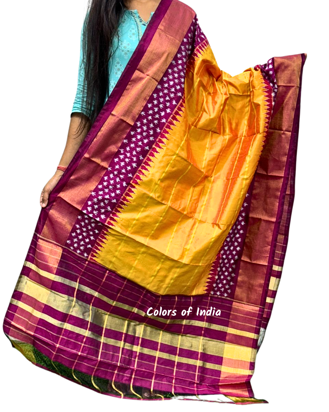Handloom Silk Ikat Dupatta | Traditional Elegance for Special Occasions SILK MARK CERTIFIED