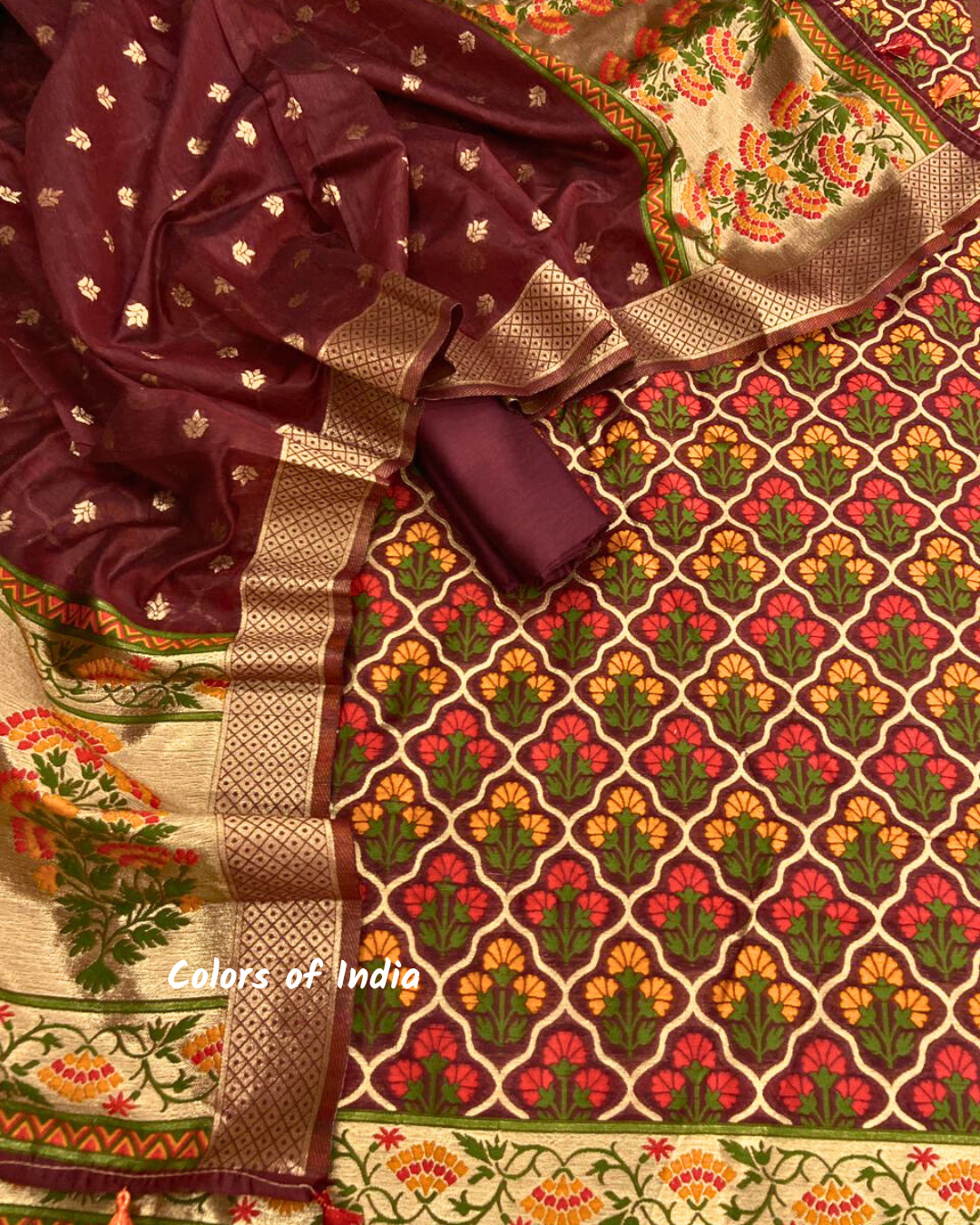 Pure Cotton Banarasi Jamdani Salwar Suit – Multicolor Options