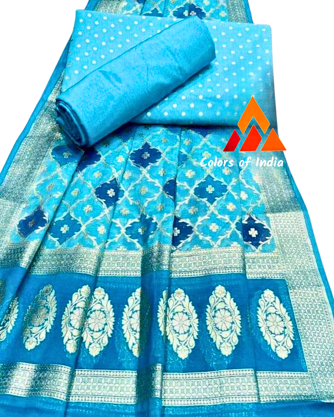 Summer party wear chanderi cotton dress material